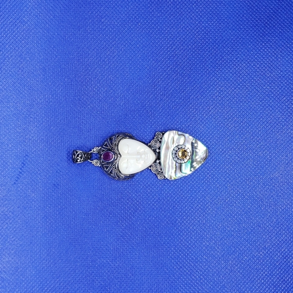 Goddess face sterling silver pendant - Picture 4 of 11